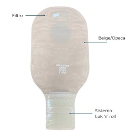 Bolsa Drenable Hollister 18183 57mm C/filtro Beige Caja/10pz