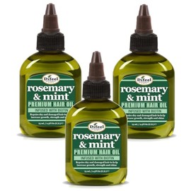 Difeel Aceite para el cabello de romero y menta premium con biotina, 2.5 onzas (paquete de 3), aceite de romero natural para el crecimiento del cabello y biotina