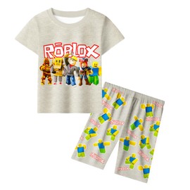 Pyjamas Boys Pjs Kids Sleepwear Girls Pajamas Short Sleeve Top Pants For 5-12 Years