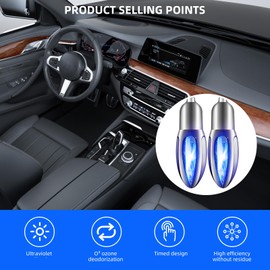 Ultraviolet Deodorizer for Shoe,Car, with 110V and 5V Charger Compact Electric Ultraviolet Light, 360° UV Lamp with Timer, Constant Temperature Shoes UV Light for Eliminate Bad Odor 10W