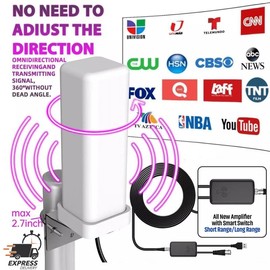 WERCHTAY HDTV 1080P Outdoor HD 4K Digital TV Antenna 360° Signal Amplified