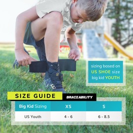 BraceAbility Lace Up Kids Ankle Brace - Pediatric Figure 8 Sprained Foot Support Wrap for Active Youth, Children in Sports, Basketball Protection, Gymnastics, Soccer, and Volleyball (XS)