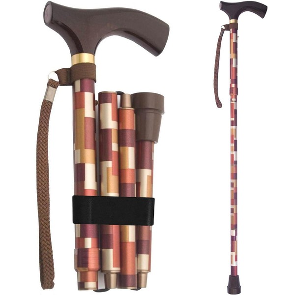 Switch Sticks Walking Cane for Men or Women, Foldable and Adjustable from 32-37 Inches, FSA and HSA Eligible, Maple