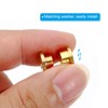 PATIKIL 5mm(1/5 Inch) Solid Brass Hole Eyelets, 4 Pcs Flat