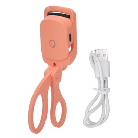 Heated Eyelash Curler 2 Gears Electric Eye Lash Curler Small Portable Handheld Type C Rechargeable Eyelash Curler Orange