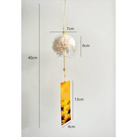 siawadeky 花風鈴 4個セット 可愛い ガラス風鈴 涼しい感じ 夏の風物詩 ウィンドチャイム 澄んだ音 幸運をもたらす 和風 窓・屋根飾り 祝福 縁結び おみやげ 贈り物 写真小道具 短冊付き