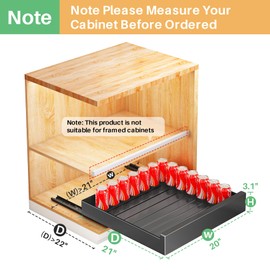 2Pack Pull out Cabinet Organizer,21"Deep, 20"Wide Large Heavy Duty Slide out Drawers Fixed with Adhesive Nano Film,Roll Out Shelves Sliding Cabinet for Kitchen,Bathroom,Pantry,Under Sink(Black)