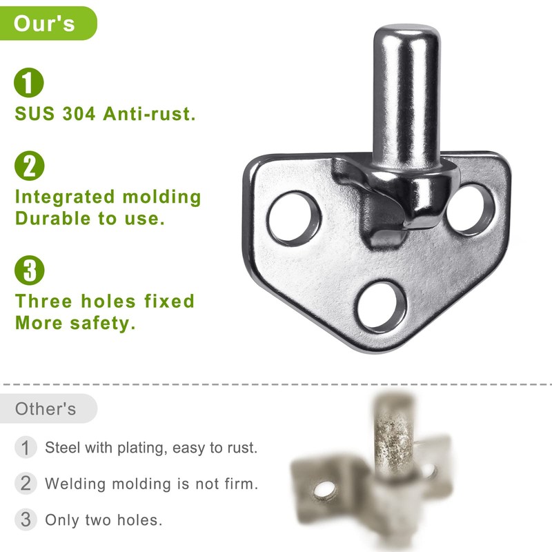 Insaga 304 Stainless Steel Gate Hinges Heavy Duty, Non-Welded Gate