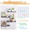 Wonderjune 4 Pcs Wooden Pegboard Shelves with Metal Pegboard Shelf