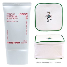 Innisfree Tone-Up Watering Sunscreen + Play Green Cosmetics Pouch (Green) / 이니스프리 톤업 워터링 선스크린+플레이그린 화장품 파우치 (그린)