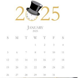 Desk Calendar with easel 2025 - Small Desktop Calendar - 6.125 x 6.125 Card stock - At A Glance - Office Calendar - Hand Glittered - By Stevie Streck Designs