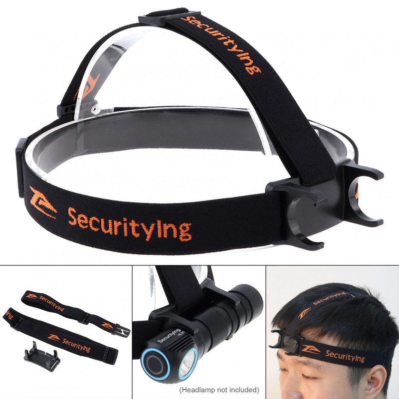 SecurityIng Elastic Headlight Band Adjustable 22mm-26mm for Flashlight 400mm with