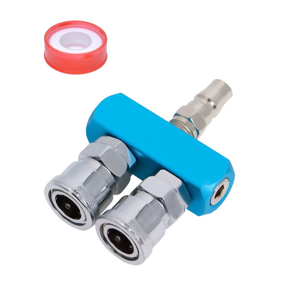 Ligefoy Air Coupler, Compressor, Socket for Air Compressor, 2 Poles, Branching, Universal, One-Touch Connection, Includes Seal Tape