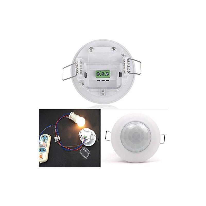 Veumoie 110V-220V 360° Infrared Recessed PIR Ceiling Motion Sensor Detector