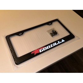 Godzilla GTR (Reflective) Godzilla GT-R 100% Carbon Fiber License Plate Frame Premium