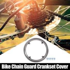 X AUTOHAUX 42 Teeth 3.8-4.2 Inch 4 Holes Bicycle Crankset Crankset Cover Protector Sprocket Cover Brown Hollow