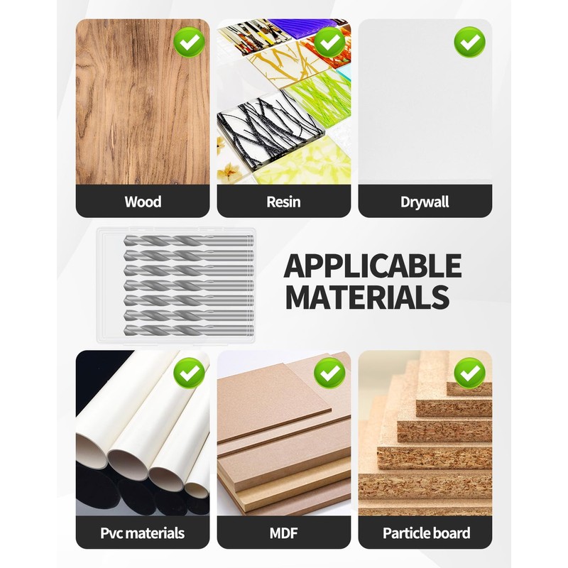 10 PCS 1/2 Inch Drywall Bit, Spiral Saw Tip Cutting