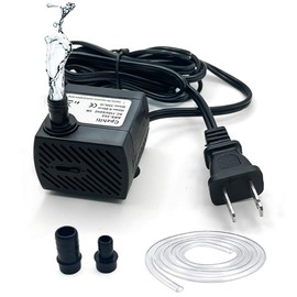 95GPH ultra-quiet small fountain pump (350L/H, 5W), 3.3-foot water pipe, adjustable flow small water pump, suitable for fish tanks, water features, pet fountains, outdoor fountain pumps
