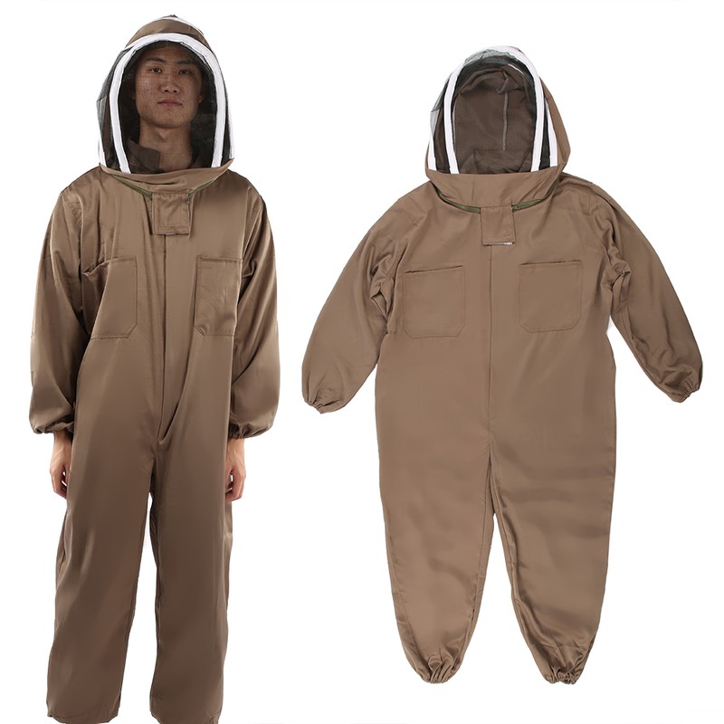 Beekeeping Protective Suit Breathable Bee Suits Smock with Zipper for