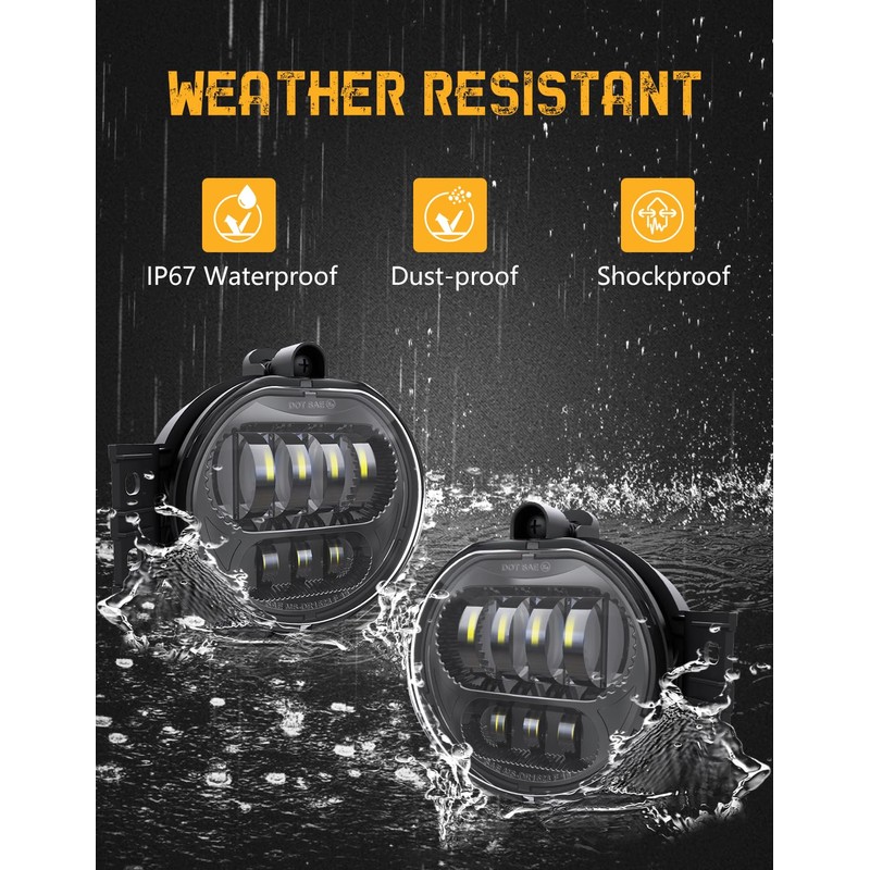 NORTHYUN LED Fog Light Assembly Fog Light Replacement Compatible with