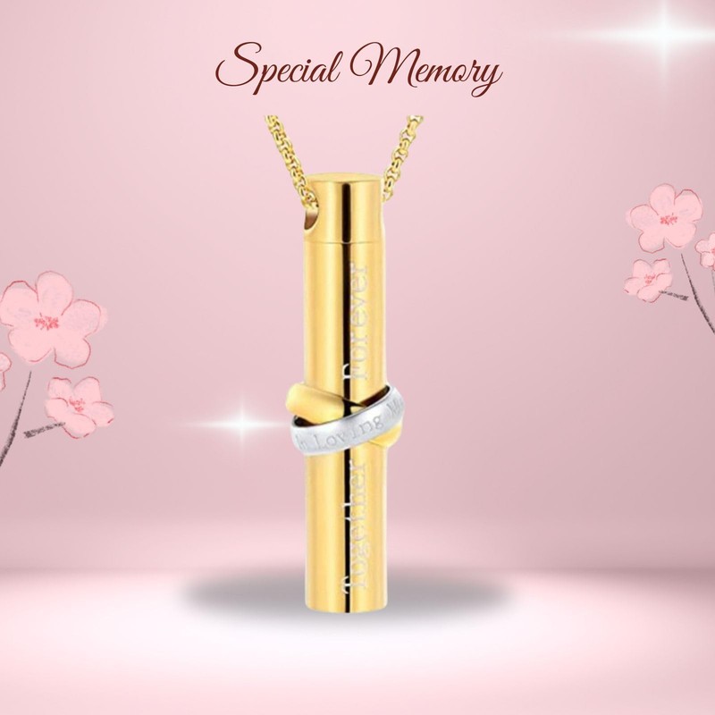 SCGEHA Cremation Pendant Necklace Waterproof Memorial Pendant Pet Stainless Steel,