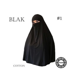 AMAL Niqab Muslim Nikab Women Burka Overhead Jilbab Long Hijab Abaya Khimar (Black)