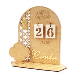 hhdatc Ramadan Advent Calendar Wooden Decorations,30 Day Countdown Til Eid Gift for Kids