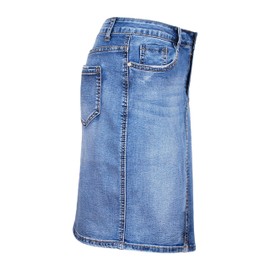 Fraternel Women's Jeans Skirt Used Short Pencil Stretch, lightblue