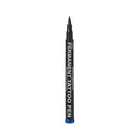 Semi-permanent tattoo pen 10. Up to 24 hour strong blue colour for skin art with a fine line nib.