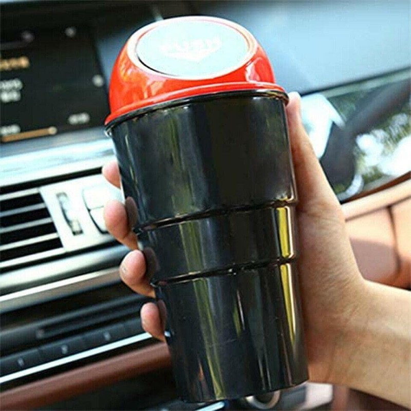 MantraRaj 2X Vehicle Automotive Cup Holder Garbage Can Small Mini