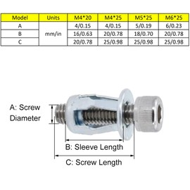 Hollow Metal Cavity Anchors, 10Pcs M5 Extra Short Hollow Wall Anchors Hollow Door Fixings for 0-5mm Door Wall Aluminium Sheet Iron Sheet Wooden Board (25mm)