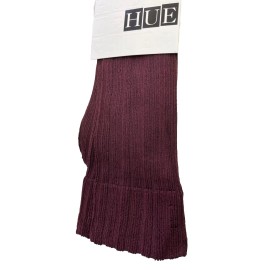 HUE Women's Triple Rib Knee High Socks One Size , Claret 1 Pair