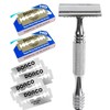 Kazakiri W Zeneus Silver Men's Genuine Close Shaving Double-Edge Razor,