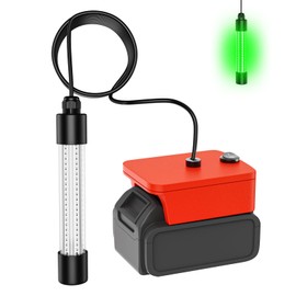 Crtbelfy Underwater Fishing Light Compatible for Milwaukee 18V Battery，LED Green Light for IP68 1300 Lumens Fish Attracting, Night Fishing for Docks Boats or Kayaks(no Battery)