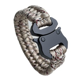 Parachute Cord Bracelets Trilobite Weaved Paracord Bracelet with Side Release Buckle 8.7 inch Black Bracelet for Men Women 1 Set, Medium, no gemstone