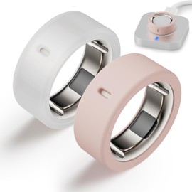 Snyeest Protector Compatible for Oura Ring 4/Ring Gen 3 Cover,Silicone Anti-Scratch Elastic Ring Finger Case Woking Out Gym for Women Men- Clear+Sandpink- S for 4/5/6/7