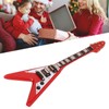 Red Miniature Electric Guitar Replica Wooden Mini Musical Instrument Model