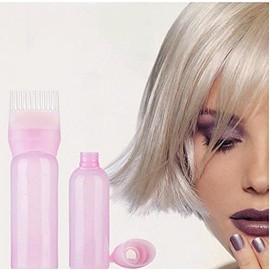 Root Comb Applicator Bottle, Nice and Professional 120ml Hair dye Bottle applicator with Graduated Scale Brush Root Comb applicator Bottle Comb die Ha