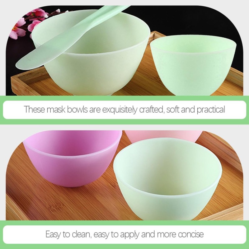 Lurrose 5 Piezas Cuenco de Silicona Mediano para Mascarillas Diy,