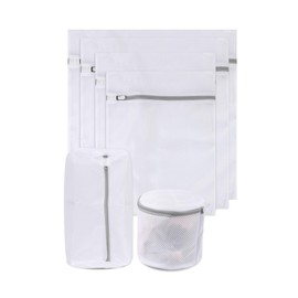 CABAX Mesh Laundry Bags for Delicates,Have Hanger Loops, 4 Assorted Size Reticulation Style Laundry Bag with 2 Bra Underwear Wash Bags, Set of 6