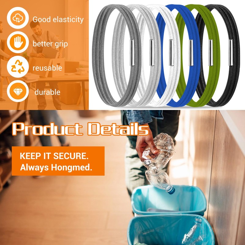 6 Pcs Trash Can Rubber Bands 32 to 55 Gallon