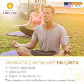 LifeSpa Whole Herbs Manjistha Capsules | Liver Cleanse | Vegan Multivitamin | for Lymphatic Support and Liver Detox | 90 Capsules 400mg