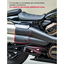 KEMIMOTO Passenger Footpegs Mount Kit Foldable Foot Rest Pedals Set Compatible with Sportster S RH1250 2021 2022 2023 2024 2025