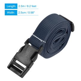 MECCANIXITY Utility Strap with Buckle 1x98 Inch Polyester Quick Release Adjustable Belt for Travel Outdoor Bag Luggage Packing (Navy Blue)