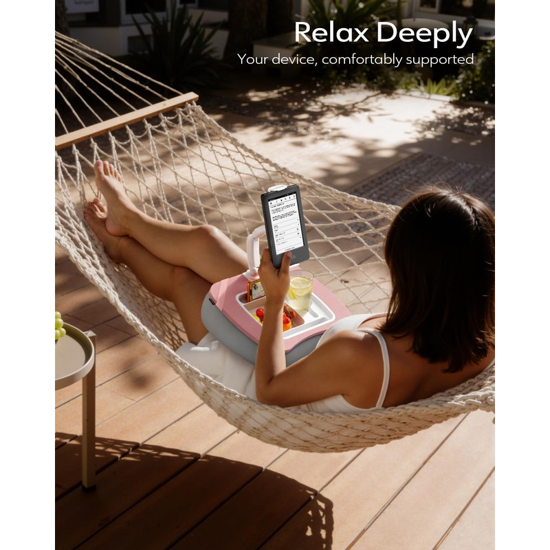 2-in-1 Lap Desk & Kindle Pillow Stand with Beanbag