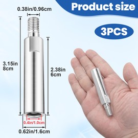 BEIQIYA 3pcs M10 Angle Grinder Extension Rod, Angle Grinder Adapter Lever, Grinding Sanding Extension Shaft, Connecting Rotary Rod for Polisher- Silver