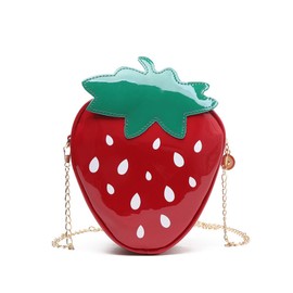 Spenlly Cute Strawberry Crossbody Shoulder Bag for Women Girls, Small Fruit Shape Crossbody Bag Coin Purse Wallet (Red)