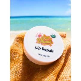 Sun Drunk Lip Repair Balm – Deeply Moisturizing to Soothe Cracked, Dry Lips – Intense Hydration with Shea Butter, Antioxidants & Plant-Based Oils – All-Natural, Unflavored, 0.5 oz
