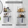 Voldra 2 Pack Glass Corner Shower Shelf for Bathroom Black