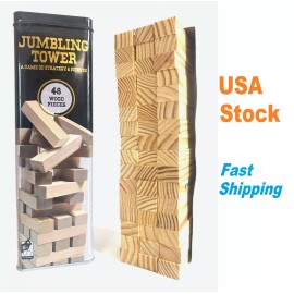 Cardinal Games Jumbling Tower Game with 48 Wood Pieces Game Of Strategy & Nerves